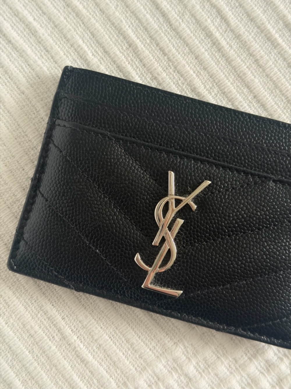 Saint Laurent Black Leather Card Holder